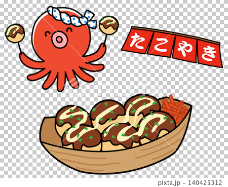 章魚燒(章魚丸子)-可愛的章魚角色 章魚燒(章魚丸子)-可愛的章魚角色 140425312