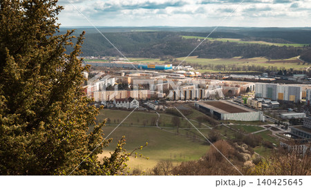 European Valley Cityscape from Hilltop Viewpoint European Valley Cityscape from Hilltop Viewpoint 140425645