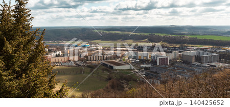 Panoramic View of City and Green Valley Panoramic View of City and Green Valley 140425652