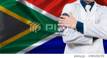 South African national health system, Medical professional holding sthetoscope isolated 140426230
