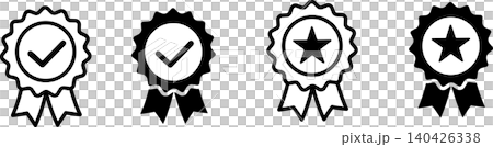 認定・承認メダルマークのアイコンイラスト 認定・承認メダルマークのアイコンイラスト 140426338