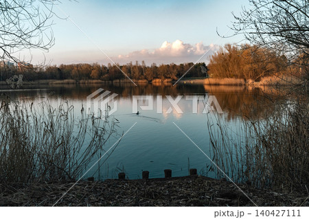 Calm Lake Landscape at Golden Hour Calm Lake Landscape at Golden Hour 140427111