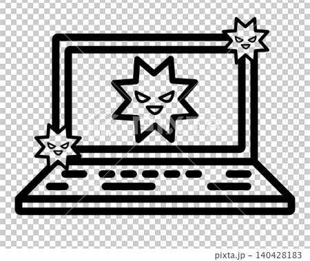 Icon of a computer infected with a virus 140428183