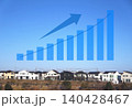 住宅やマンションの不動産価格の変動をグラフで表す画像 住宅やマンションの不動産価格の変動をグラフで表す画像 140428467