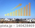 住宅やマンションの不動産価格の変動をグラフで表す画像 住宅やマンションの不動産価格の変動をグラフで表す画像 140428469