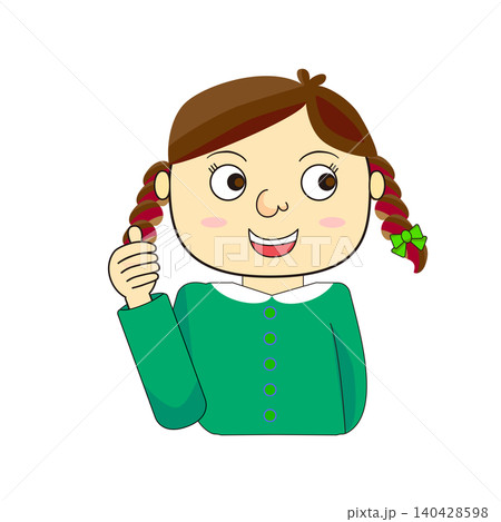 親指を立てて「いいね」をする子どものイラスト(バストアップ) 親指を立てて「いいね」をする子どものイラスト(バストアップ) 140428598