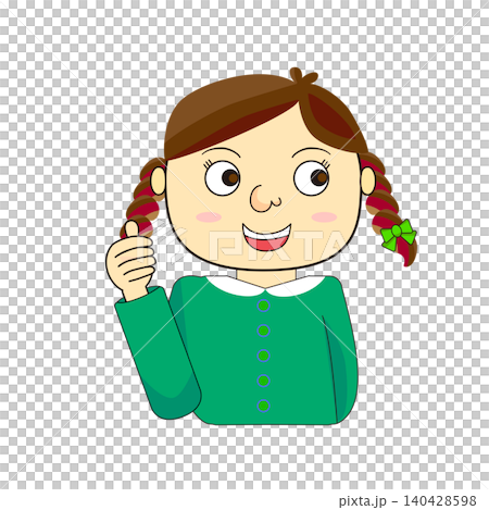 親指を立てて「いいね」をする子どものイラスト(バストアップ) 親指を立てて「いいね」をする子どものイラスト(バストアップ) 140428598