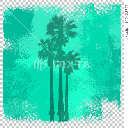 Paint a minty summer palm tree with a hand-painted roller. Paint a minty summer palm tree with a hand-painted roller. 140428795