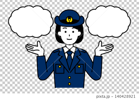 二つの選択肢を提案する女性警察官 二つの選択肢を提案する女性警察官 140428921