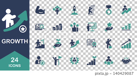 Icon set for growth, development, and skill improvement Icon set for growth, development, and skill improvement 140429087