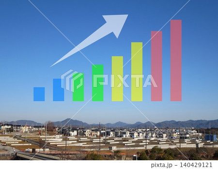 宅地用の不動産価格や住宅の建設費が高騰するグラフ 宅地用の不動産価格や住宅の建設費が高騰するグラフ 140429121