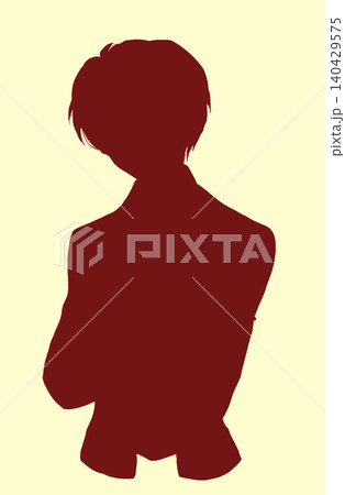 腕組みをしている男性 シルエット 腕組みをしている男性 シルエット 140429575