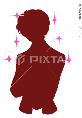 腕組みをしている男性 キラキラ シルエット 腕組みをしている男性 キラキラ シルエット 140429578