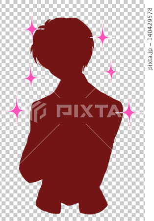腕組みをしている男性 キラキラ シルエット 腕組みをしている男性 キラキラ シルエット 140429578