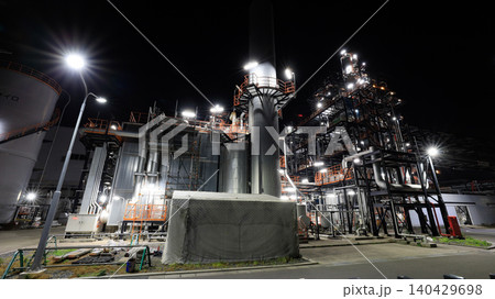 福島県いわき市の「勿来IGCC発電所」の工場夜景 福島県いわき市の「勿来IGCC発電所」の工場夜景 140429698