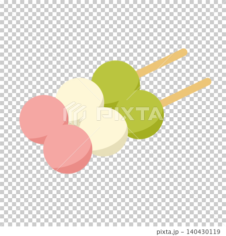 ひな祭りの和菓子 三色団子 イラスト 春の行事素材 140430119