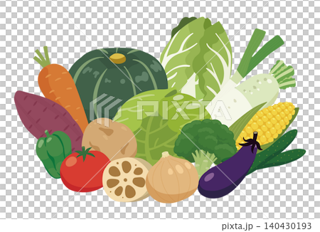 Vector illustration of a fresh vegetable assortment 140430193
