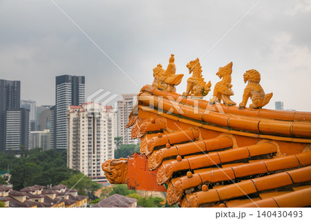 largest Buddhist temple Thean Hou Kuala Lumpur. facade decorated Chinese denlong largest Buddhist temple Thean Hou Kuala Lumpur. facade decorated Chinese denlong 140430493