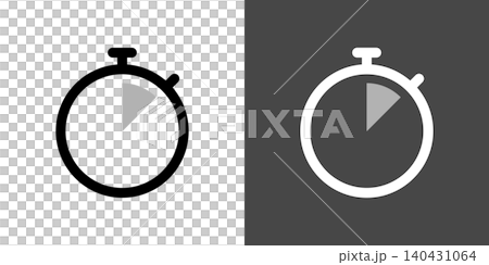時間経過がわかるシンプルなストップウォッチのアイコンイラスト 10 時間経過がわかるシンプルなストップウォッチのアイコンイラスト 10 140431064