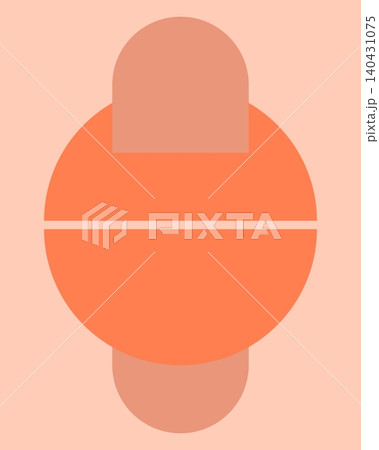 Geometric abstract art with semicircles and pill shapes, Minimalist contemporary orange illustration, Modern mid century poster design Geometric abstract art with semicircles and pill shapes, Minimalist contemporary orange illustration, Modern mid century poster design 140431075