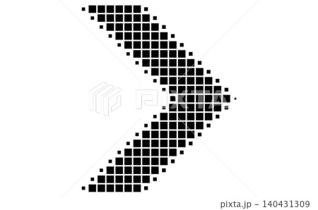 Black halftone arrow pointing right, Dotted pixel arrow graphic elements, Monochrome vector dot arrow icon Black halftone arrow pointing right, Dotted pixel arrow graphic elements, Monochrome vector dot arrow icon 140431309