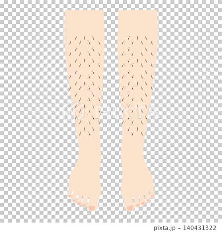 Illustration of legs with a lot of leg hair 140431322