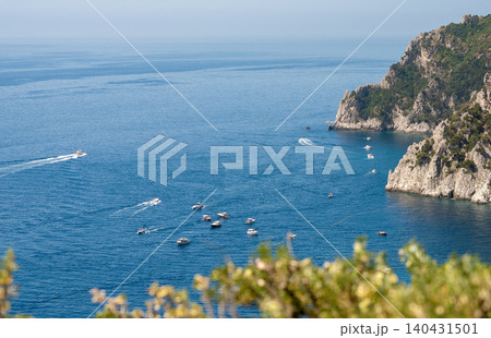 Beautiful coastline in Marina Piccola, Capri. Aerial view Beautiful coastline in Marina Piccola, Capri. Aerial view 140431501