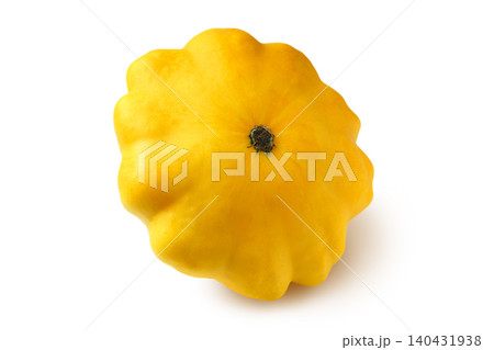 Fresh yellow pattypan, patisson squash isolated on white background, summer vegetable, healthy food Fresh yellow pattypan, patisson squash isolated on white background, summer vegetable, healthy food 140431938