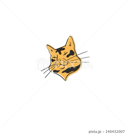 Hand drawn vector abstract graphic line collection with doodle cute funny cartoon cats characters.Vector illustration of funny cartoon adorable cat in trendy style. Line icon pet print. Hand drawn vector abstract graphic line collection with doodle cute funny cartoon cats characters.Vector illustration of funny cartoon adorable cat in trendy style. Line icon pet print. 140432007