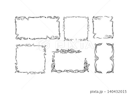 Hand drawn vector abstract outline,graphic,line vintage celebration ornament art nouveau frames set in drawing elegant style.Elegant decoration vintage outline design isolated. Floral ornament border Hand drawn vector abstract outline,graphic,line vintage celebration ornament art nouveau frames set in drawing elegant style.Elegant decoration vintage outline design isolated. Floral ornament border 140432015