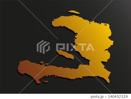 Map of Haiti gold material, Caribbean country Map of Haiti gold material, Caribbean country 140432329