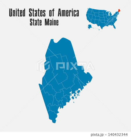 Vector map of the USA - State Maine Vector map of the USA - State Maine 140432344
