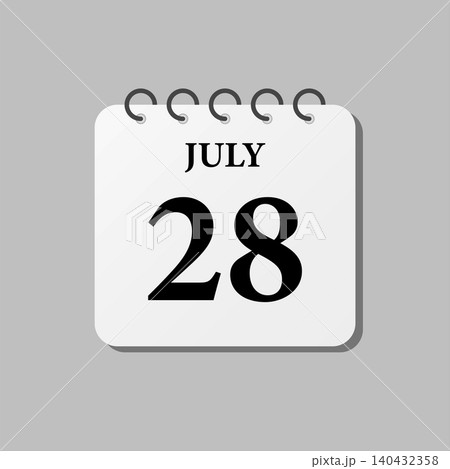 Icon page calendar day - 28 July Icon page calendar day - 28 July 140432358