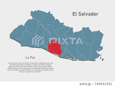 Vector map of El Salvador - La Paz Department Vector map of El Salvador - La Paz Department 140432381
