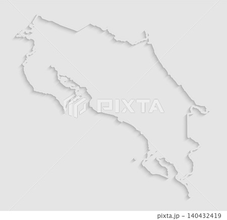 Vector map of Costa Rica, abstract inner shadow 140432419