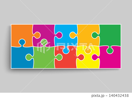 Vector background color piece puzzle frame jigsaw Vector background color piece puzzle frame jigsaw 140432438