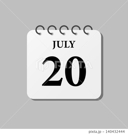 Icon page calendar day - 20 July Icon page calendar day - 20 July 140432444
