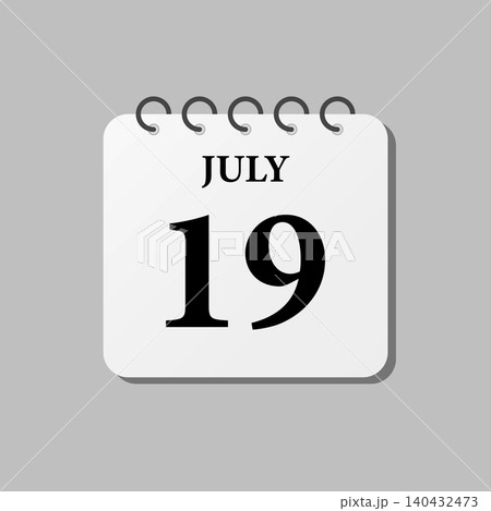 Icon page calendar day - 19 July 140432473