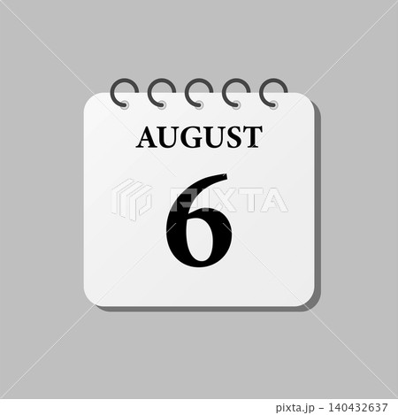Icon page calendar day - 6 August Icon page calendar day - 6 August 140432637