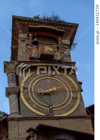 Gabriadze leaning clock tower in Old Town of Tbilisi, Georgia Gabriadze leaning clock tower in Old Town of Tbilisi, Georgia 140432739