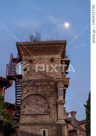 Gabriadze leaning clock tower in Old Town of Tbilisi, Georgia 140432740