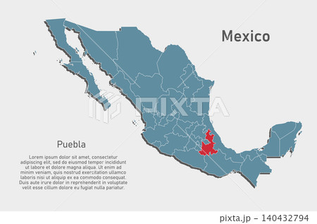 Vector map of Mexico - Puebla State Vector map of Mexico - Puebla State 140432794