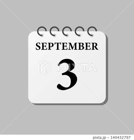 Icon page calendar day - 3 September 140432797