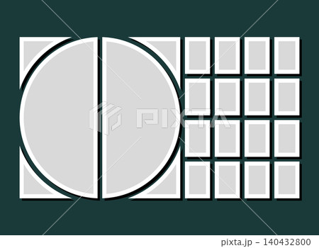 Template collage of eighteen frames, images, photo 140432800