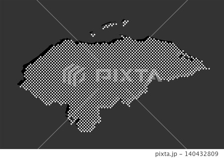 Vector map Honduras from points, dotted template Vector map Honduras from points, dotted template 140432809