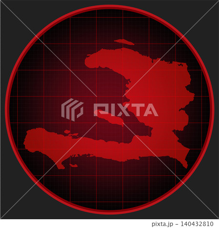 Vector map of Haiti on the radar screen Vector map of Haiti on the radar screen 140432810