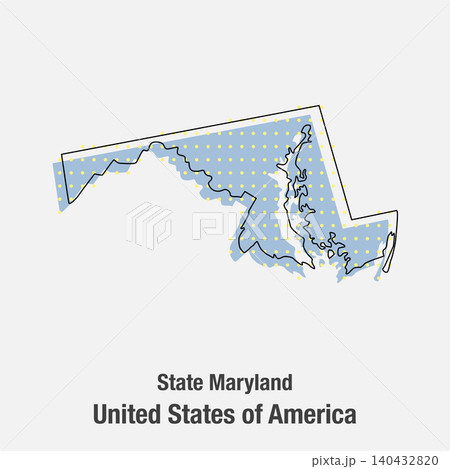 Vector map of Maryland state from dots, the USA Vector map of Maryland state from dots, the USA 140432820
