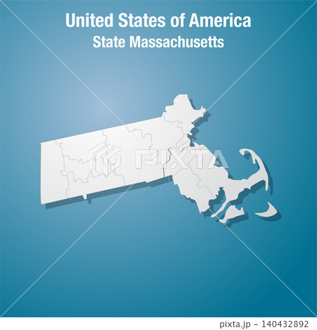 Massachusetts state divided into counties, the USA Massachusetts state divided into counties, the USA 140432892