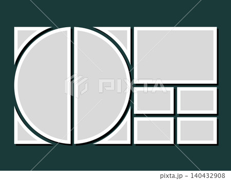 Template collage of seven frames, images, photo Template collage of seven frames, images, photo 140432908