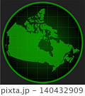 Vector map of Canada on the radar green screen 140432909